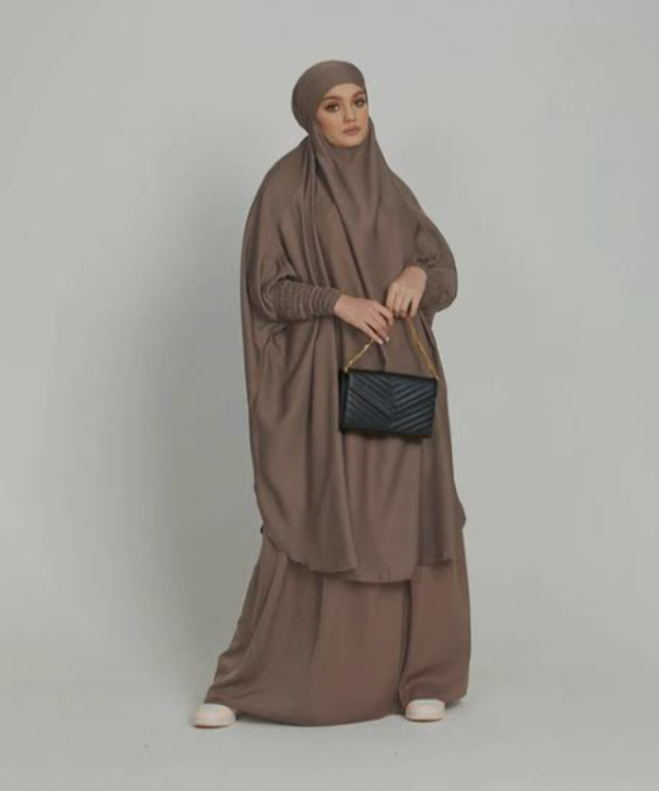 3-PIECE JILBAB SET COFFEE BEIGH