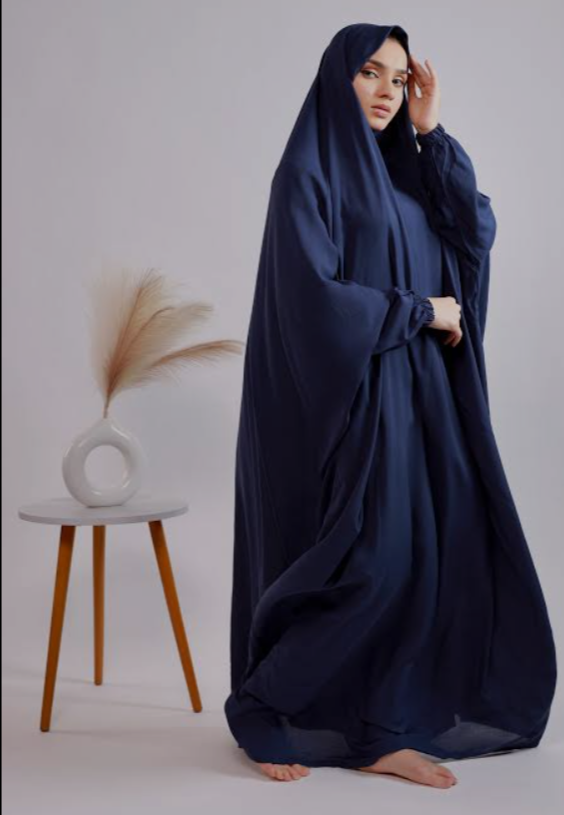 Plain navy blue namaz chaddar