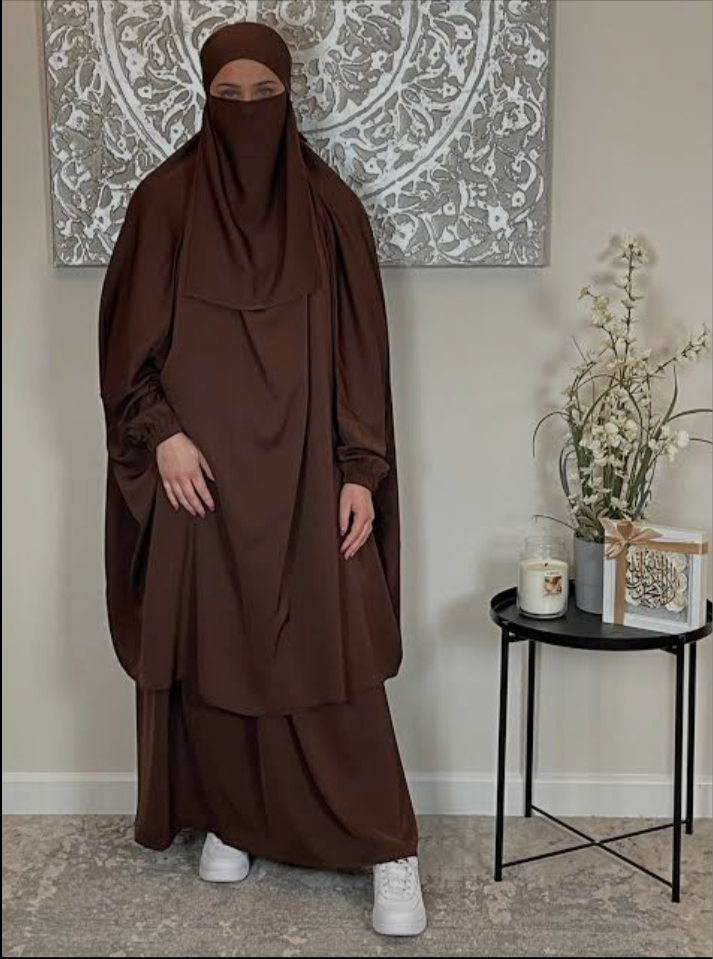 3-PIECE JILBAB SET CHOCOLATE BROWN