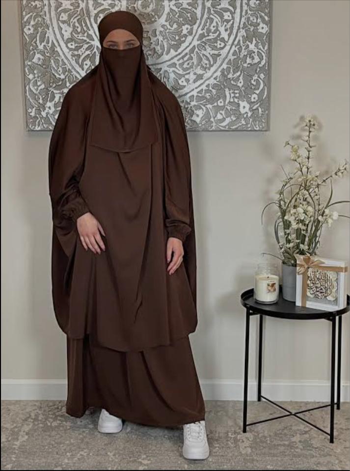 3-PIECE JILBAB SET BROWN