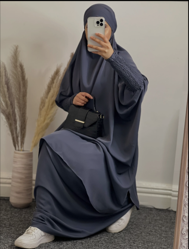 3-PIECE JILBAB SET DARK GRAY